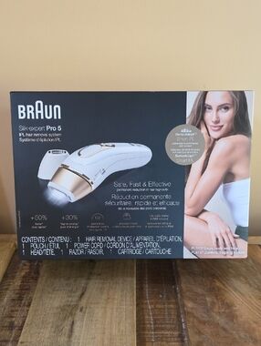 Braun Silk-expert Pro 5 IPL Hair Removal Device in White & Gold